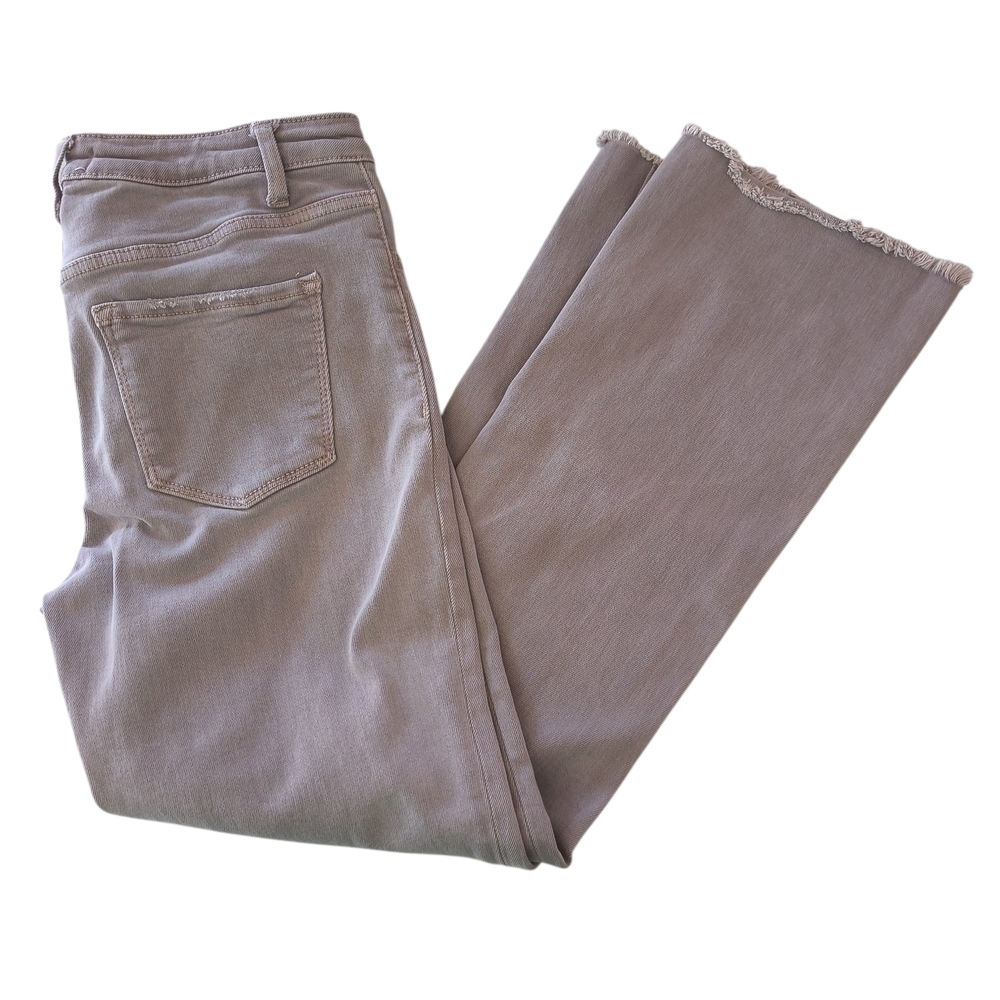 Lovervet By Vervet Light Taupe/Gray Bootcut Frayed Hem Jeans Size 30/11